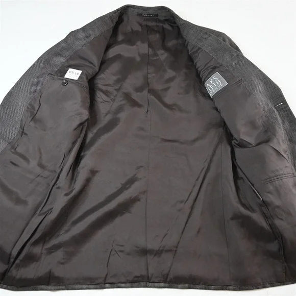 Armani Collezioni 40R Brown‎ Pin Dot 100% Wool Italy Blazer Jacket Sport Coat